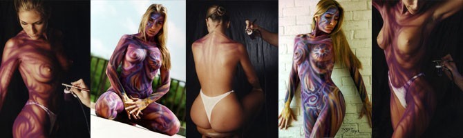 Airbrush body painting and body art